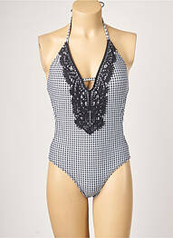 Maillot de bain 1 pièce effet matière satinée haut soutien-gorge balconnet noir YSABEL MORA femme