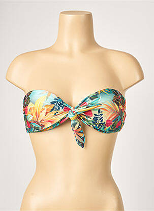 Haut de maillot de bain fermeture liens à nouer haut soutien-gorge moulé vert RIO DE SOL femme