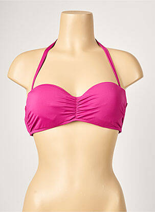 Haut de maillot de bain fermeture liens à nouer haut soutien-gorge moulé violet KIWI femme