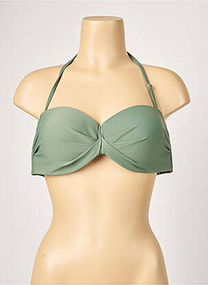 Haut de maillot de bain fermeture liens à nouer haut soutien-gorge moulé vert DAG ADOM femme