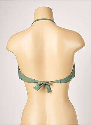 Haut de maillot de bain fermeture liens à nouer haut soutien-gorge moulé vert DAG ADOM femme