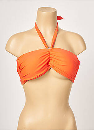 Haut de maillot de bain fermeture liens à nouer haut soutien-gorge moulé orange MOONTIDE femme