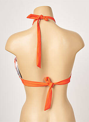 Haut de maillot de bain fermeture liens à nouer haut soutien-gorge moulé orange MOONTIDE femme