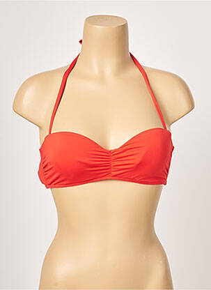 Haut de maillot de bain fermeture liens à nouer haut soutien-gorge moulé rouge KIWI femme