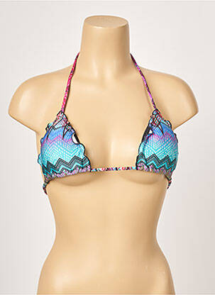 Haut de maillot de bain fermeture liens à nouer haut soutien-gorge moulé bleu RIO DE SOL femme