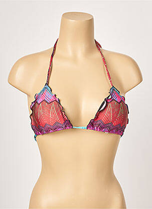 Haut de maillot de bain fermeture liens à nouer haut soutien-gorge moulé rose RIO DE SOL femme