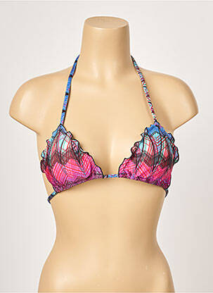 Haut de maillot de bain fermeture liens à nouer haut soutien-gorge moulé rose RIO DE SOL femme