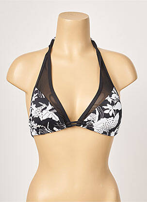 Haut de maillot de bain fermeture liens à nouer haut soutien-gorge moulé noir MOONTIDE femme