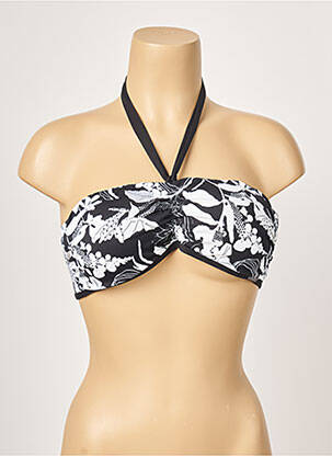 Haut de maillot de bain fermeture liens à nouer haut soutien-gorge moulé noir MOONTIDE femme