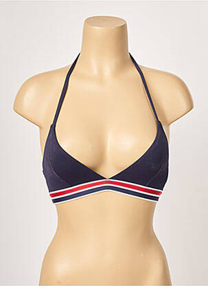 Haut de maillot de bain fermeture liens à nouer haut soutien-gorge moulé bleu YSABEL MORA femme