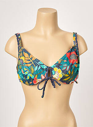 Haut de maillot de bain haut soutien-gorge emboitant haut soutien-gorge emboitant bleu YSABEL MORA femme