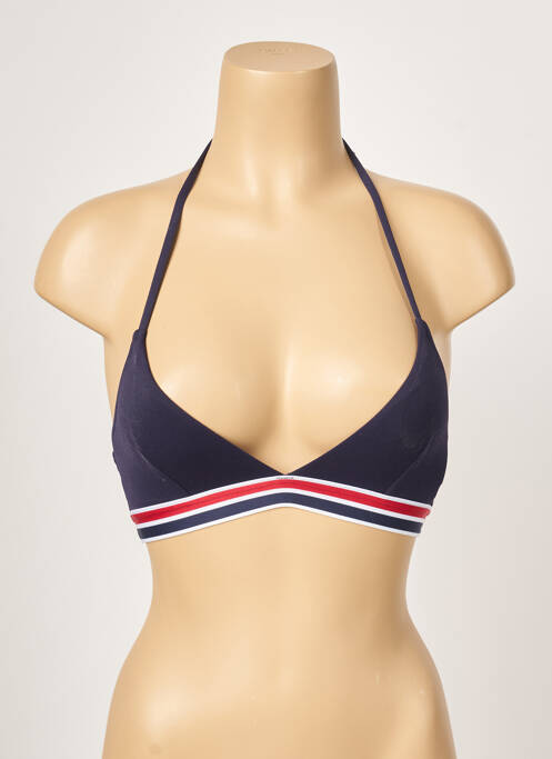 Haut de maillot de bain fermeture liens à nouer haut soutien-gorge moulé bleu YSABEL MORA femme