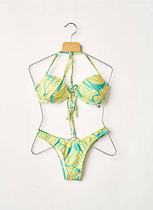 Maillot de bain 2 pièces stretch haut soutien-gorge moulé jaune RIO DE SOL femme