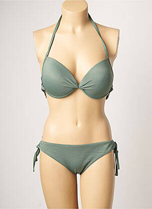 Maillot de bain 2 pièces stretch haut soutien-gorge push-up vert DAG ADOM femme