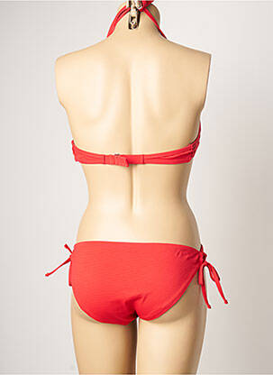 Maillot de bain 2 pièces stretch haut soutien-gorge push-up rouge DAG ADOM femme