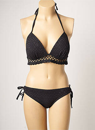 Maillot de bain 2 pièces stretch haut soutien-gorge moulé noir DAG ADOM femme