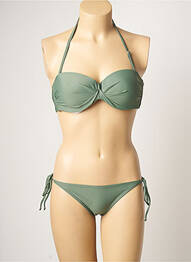 Maillot de bain 2 pièces stretch haut soutien-gorge moulé vert DAG ADOM femme