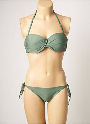 Maillot de bain 2 pièces stretch haut soutien-gorge moulé vert DAG ADOM femme