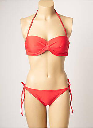Maillot de bain 2 pièces stretch haut soutien-gorge moulé rouge DAG ADOM femme