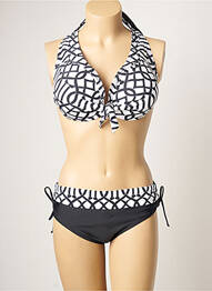 Maillot de bain 2 pièces stretch haut soutien-gorge moulé noir DAG ADOM femme