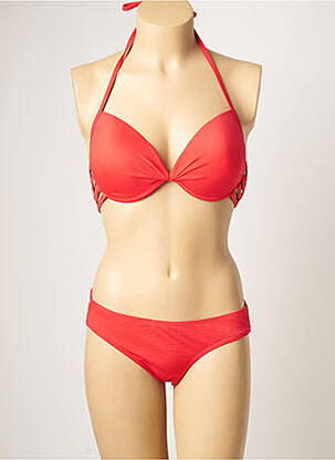 Maillot de bain 2 pièces stretch haut soutien-gorge moulé rouge DAG ADOM femme