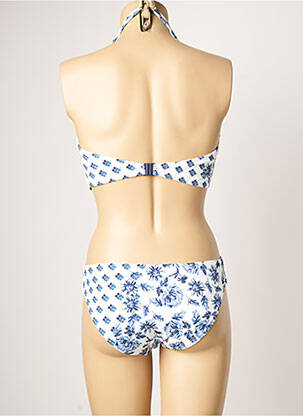 Maillot de bain 2 pièces stretch haut soutien-gorge moulé bleu TESSY femme