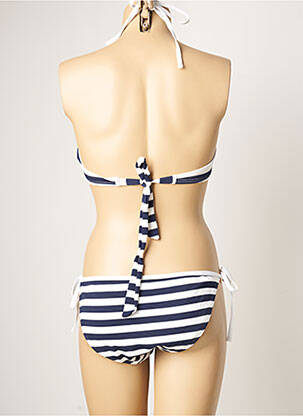 Maillot de bain 2 pièces stretch haut soutien-gorge moulé bleu DAG ADOM femme