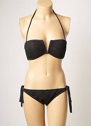 Maillot de bain 2 pièces stretch haut soutien-gorge moulé noir DAG ADOM femme