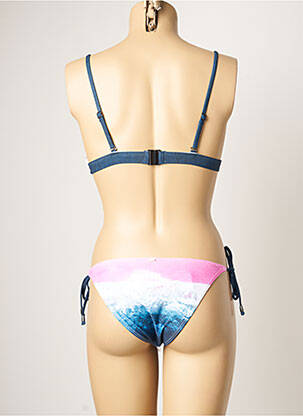Maillot de bain 2 pièces stretch haut triangles rose PIHA femme