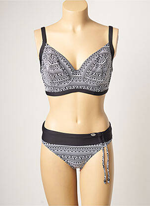 Maillot de bain 2 pièces stretch haut soutien-gorge emboitant noir SUN PLAYA femme