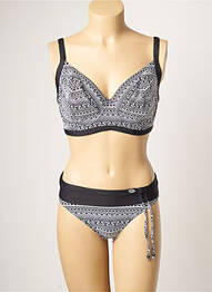 Maillot de bain 2 pièces stretch haut soutien-gorge emboitant noir SUN PLAYA femme