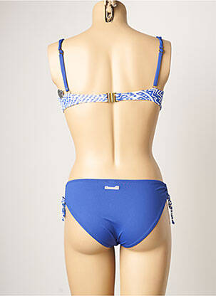 Maillot de bain 2 pièces stretch haut soutien-gorge emboitant bleu BORABORA femme
