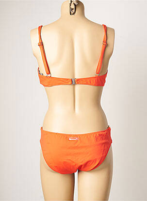 Maillot de bain 2 pièces stretch haut soutien-gorge emboitant orange BORABORA femme