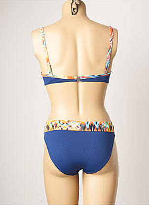 Maillot de bain 2 pièces stretch haut soutien-gorge emboitant bleu SUN PLAYA femme