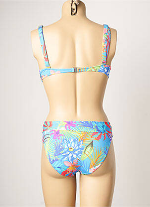 Maillot de bain 2 pièces stretch haut soutien-gorge emboitant bleu SUN PLAYA femme