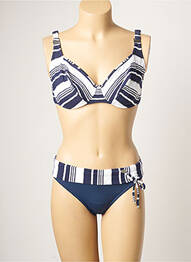 Maillot de bain 2 pièces stretch haut soutien-gorge emboitant bleu SUN PLAYA femme