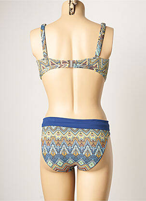 Maillot de bain 2 pièces stretch haut soutien-gorge emboitant bleu SUN PLAYA femme