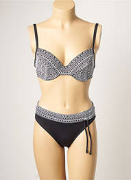 Maillot de bain 2 pièces stretch haut soutien-gorge emboitant noir SUN PLAYA femme