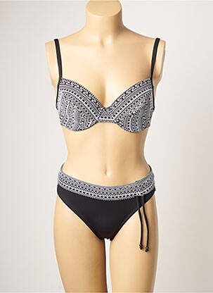 Maillot de bain 2 pièces stretch haut soutien-gorge emboitant noir SUN PLAYA femme