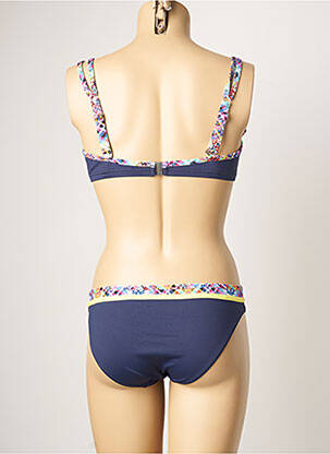 Maillot de bain 2 pièces stretch haut soutien-gorge emboitant bleu LPB femme