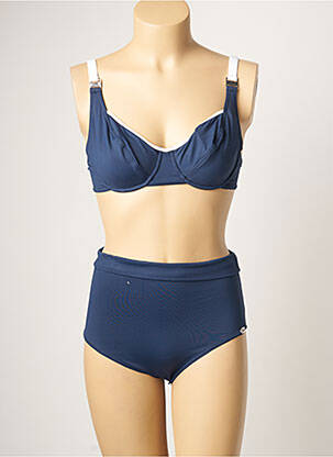 Maillot de bain 2 pièces stretch haut soutien-gorge emboitant bleu SUN PLAYA femme