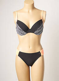 Maillot de bain 2 pièces stretch haut soutien-gorge emboitant noir SUN PLAYA femme