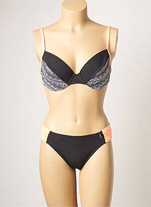 Maillot de bain 2 pièces stretch haut soutien-gorge emboitant noir SUN PLAYA femme
