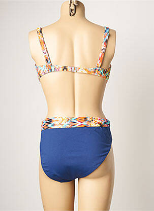 Maillot de bain 2 pièces stretch haut soutien-gorge emboitant bleu SUN PLAYA femme