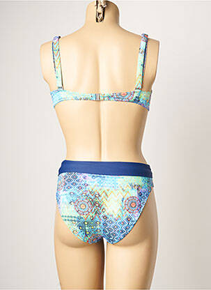 Maillot de bain 2 pièces stretch haut soutien-gorge emboitant bleu SUN PLAYA femme