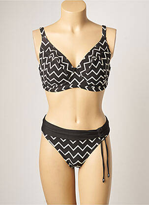 Maillot de bain 2 pièces stretch haut soutien-gorge emboitant noir SUN PLAYA femme