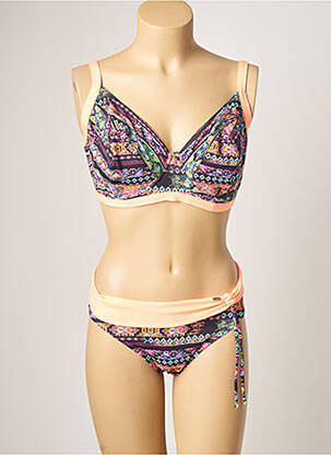 Maillot de bain 2 pièces stretch haut soutien-gorge emboitant rose SUN PLAYA femme