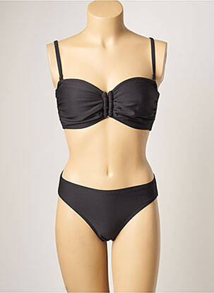 Maillot de bain 2 pièces stretch haut soutien-gorge emboitant noir LAGON BLEU femme