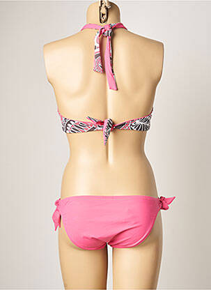 Maillot de bain 2 pièces stretch haut soutien-gorge moulé rose MOONTIDE femme
