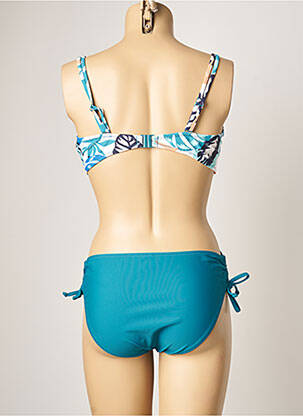 Maillot de bain 2 pièces stretch haut soutien-gorge emboitant bleu YSABEL MORA femme